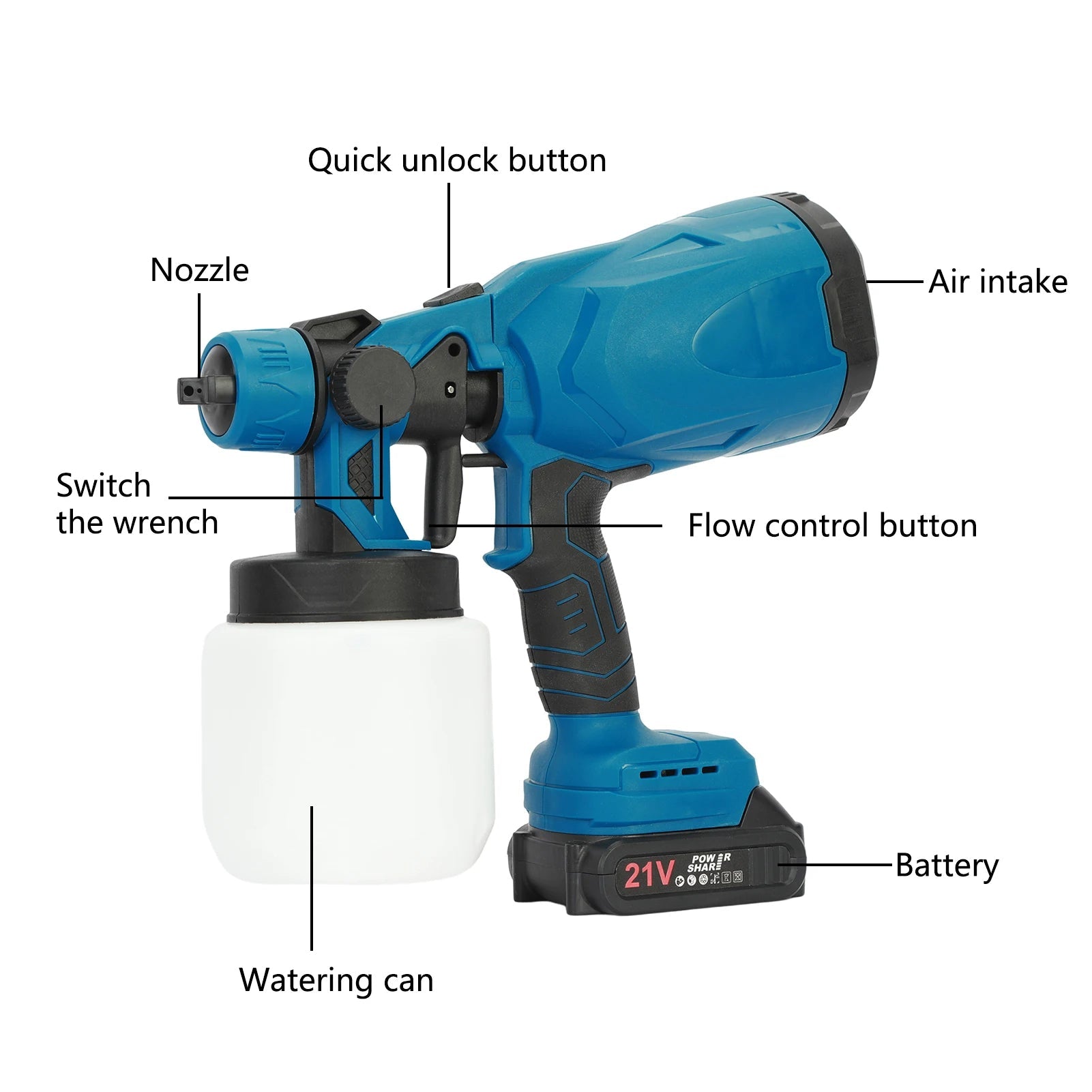 Electric Paint Sprayer with 2 Rechargeable batteries