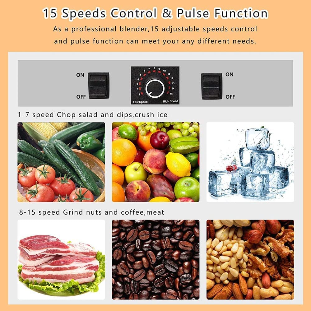 Heavy Duty Juicer Food Processor Ice Smoothies Crusher Blander