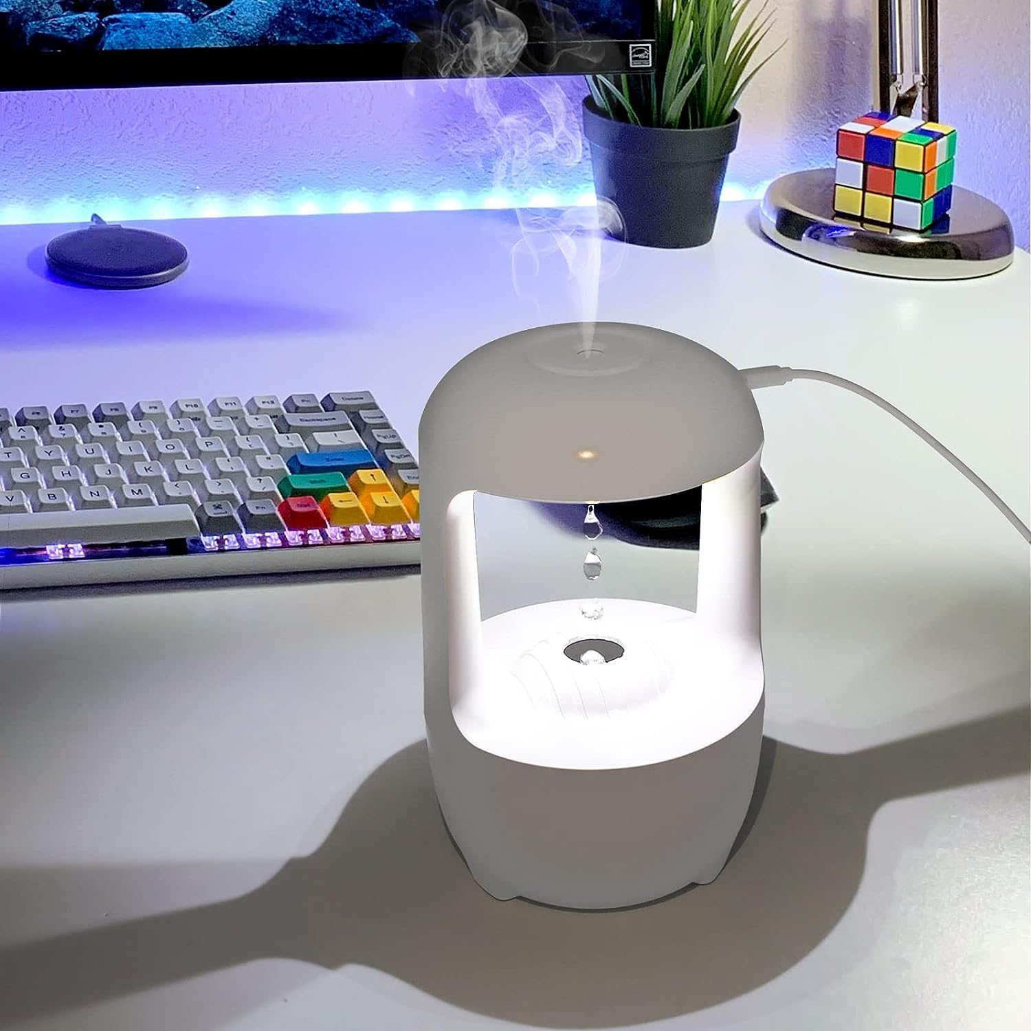 Humidifiers For Bedroom, Anti Gravity Humidifier, Baby Humidifier With Night Light,Rain Cloud Humidifierhigh-Capacity Silent Humidifier For Bedroom/Baby Nursery/Bathroom/Living Room.