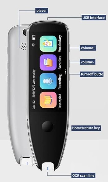 Smart translation pen with scanning, easily translate 116 languages!